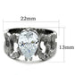 MATK1534 - High polished (no plating) Stainless Steel Ring with AAA Grade CZ  in Clear