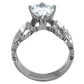 MATK1534 - High polished (no plating) Stainless Steel Ring with AAA Grade CZ  in Clear