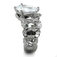 MATK1534 - High polished (no plating) Stainless Steel Ring with AAA Grade CZ  in Clear