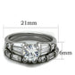 MATK1535 - High polished (no plating) Stainless Steel Ring with AAA Grade CZ  in Clear
