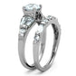 MATK1535 - High polished (no plating) Stainless Steel Ring with AAA Grade CZ  in Clear