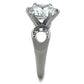MATK1536 - High polished (no plating) Stainless Steel Ring with AAA Grade CZ  in Clear