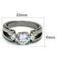 MATK1537 - High polished (no plating) Stainless Steel Ring with AAA Grade CZ  in Clear