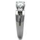 MATK1537 - High polished (no plating) Stainless Steel Ring with AAA Grade CZ  in Clear