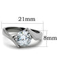 MATK1538 - High polished (no plating) Stainless Steel Ring with AAA Grade CZ  in Clear