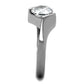 MATK1538 - High polished (no plating) Stainless Steel Ring with AAA Grade CZ  in Clear