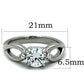MATK1539 - High polished (no plating) Stainless Steel Ring with AAA Grade CZ  in Clear