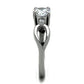 MATK1539 - High polished (no plating) Stainless Steel Ring with AAA Grade CZ  in Clear