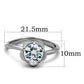 MATK1540 - High polished (no plating) Stainless Steel Ring with AAA Grade CZ  in Clear