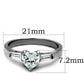MATK1541 - High polished (no plating) Stainless Steel Ring with AAA Grade CZ  in Clear