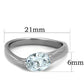 MATK1542 - High polished (no plating) Stainless Steel Ring with AAA Grade CZ  in Clear