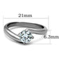MATK1543 - High polished (no plating) Stainless Steel Ring with AAA Grade CZ  in Clear
