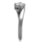 MATK1543 - High polished (no plating) Stainless Steel Ring with AAA Grade CZ  in Clear