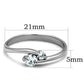 MATK1544 - High polished (no plating) Stainless Steel Ring with AAA Grade CZ  in Clear