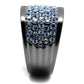 MATK1545LJ - IP Light Black  (IP Gun) Stainless Steel Ring with Top Grade Crystal  in Light Sapphire
