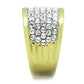 MATK1545 - Two-Tone IP Gold (Ion Plating) Stainless Steel Ring with Top Grade Crystal  in Clear