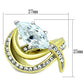 MATK1546 - Two-Tone IP Gold (Ion Plating) Stainless Steel Ring with AAA Grade CZ  in Clear
