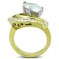 MATK1546 - Two-Tone IP Gold (Ion Plating) Stainless Steel Ring with AAA Grade CZ  in Clear