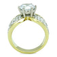 MATK1547 - Two-Tone IP Gold (Ion Plating) Stainless Steel Ring with AAA Grade CZ  in Clear