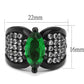 MATK1548J - IP Black(Ion Plating) Stainless Steel Ring with Synthetic Synthetic Glass in Emerald