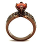 MATK1548LC - IP Coffee light Stainless Steel Ring with AAA Grade CZ  in Orange