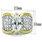 MATK1548 - Two-Tone IP Gold (Ion Plating) Stainless Steel Ring with AAA Grade CZ  in Clear