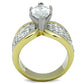 MATK1548 - Two-Tone IP Gold (Ion Plating) Stainless Steel Ring with AAA Grade CZ  in Clear