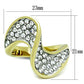 MATK1549 - Two-Tone IP Gold (Ion Plating) Stainless Steel Ring with Top Grade Crystal  in Clear
