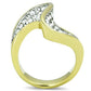 MATK1549 - Two-Tone IP Gold (Ion Plating) Stainless Steel Ring with Top Grade Crystal  in Clear