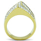 MATK1550 - Two-Tone IP Gold (Ion Plating) Stainless Steel Ring with Top Grade Crystal  in Clear
