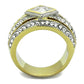 MATK1551 - Two-Tone IP Gold (Ion Plating) Stainless Steel Ring with AAA Grade CZ  in Clear