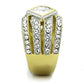 MATK1551 - Two-Tone IP Gold (Ion Plating) Stainless Steel Ring with AAA Grade CZ  in Clear