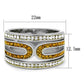MATK1555 - Two-Tone IP Gold (Ion Plating) Stainless Steel Ring with Top Grade Crystal  in Topaz