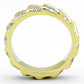 MATK1557 - Two-Tone IP Gold (Ion Plating) Stainless Steel Ring with Top Grade Crystal  in Clear
