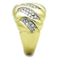 MATK1559 - Two-Tone IP Gold (Ion Plating) Stainless Steel Ring with Top Grade Crystal  in Clear