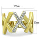 MATK1560 - Two-Tone IP Gold (Ion Plating) Stainless Steel Ring with Top Grade Crystal  in Clear
