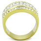 MATK1561 - IP Gold(Ion Plating) Stainless Steel Ring with Top Grade Crystal  in Clear