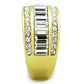 MATK1561 - IP Gold(Ion Plating) Stainless Steel Ring with Top Grade Crystal  in Clear
