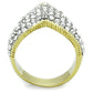 MATK1562 - Two-Tone IP Gold (Ion Plating) Stainless Steel Ring with Top Grade Crystal  in Clear