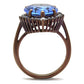 MATK1564LC - IP Coffee light Stainless Steel Ring with Top Grade Crystal  in Light Sapphire