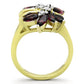 MATK1565 - Two-Tone IP Gold (Ion Plating) Stainless Steel Ring with Synthetic Synthetic Glass in Amethyst