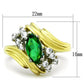 MATK1566 - Two-Tone IP Gold (Ion Plating) Stainless Steel Ring with Synthetic Synthetic Glass in Emerald