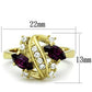 MATK1567 - IP Gold(Ion Plating) Stainless Steel Ring with Top Grade Crystal  in Amethyst