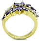 MATK1568 - Two-Tone IP Gold (Ion Plating) Stainless Steel Ring with AAA Grade CZ  in Amethyst