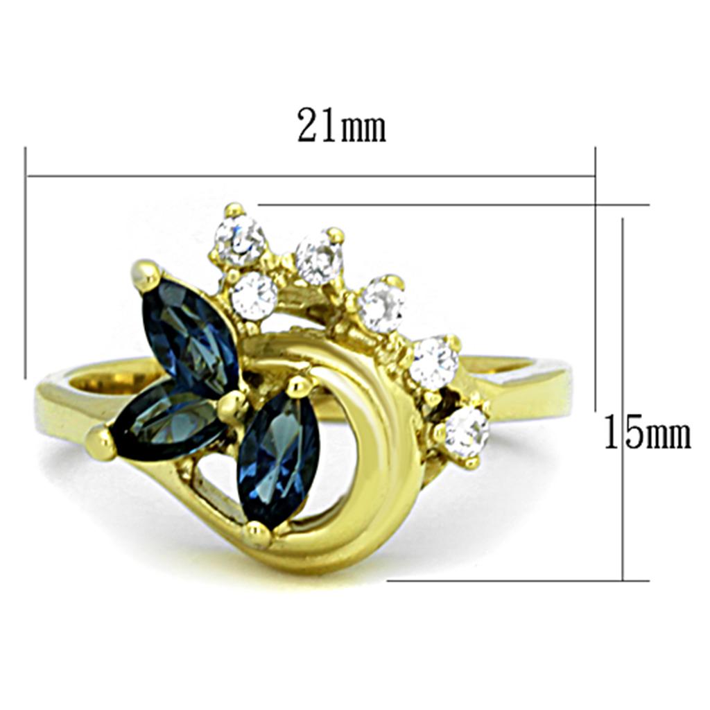 MATK1571 - IP Gold(Ion Plating) Stainless Steel Ring with Top Grade Crystal  in Montana