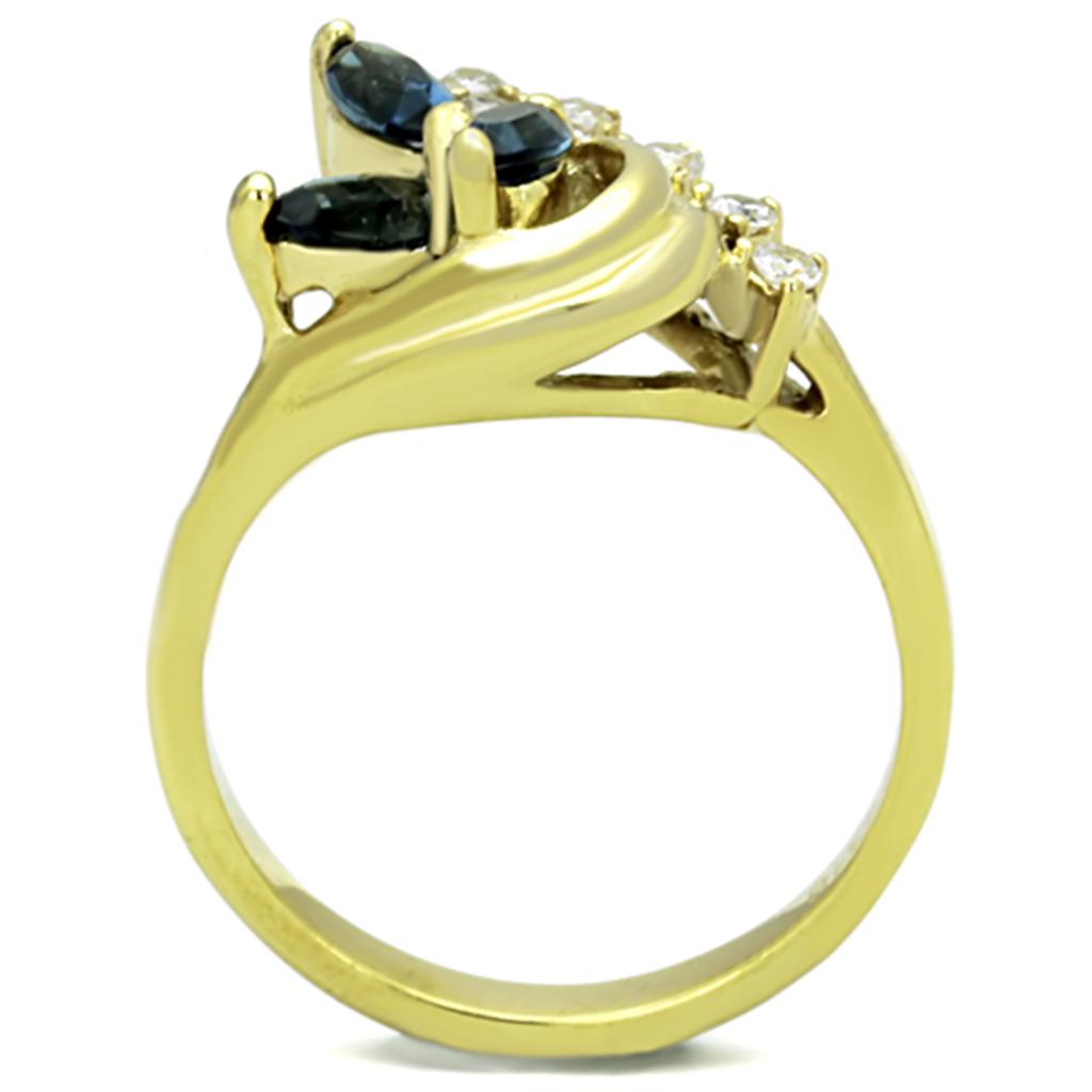 MATK1571 - IP Gold(Ion Plating) Stainless Steel Ring with Top Grade Crystal  in Montana