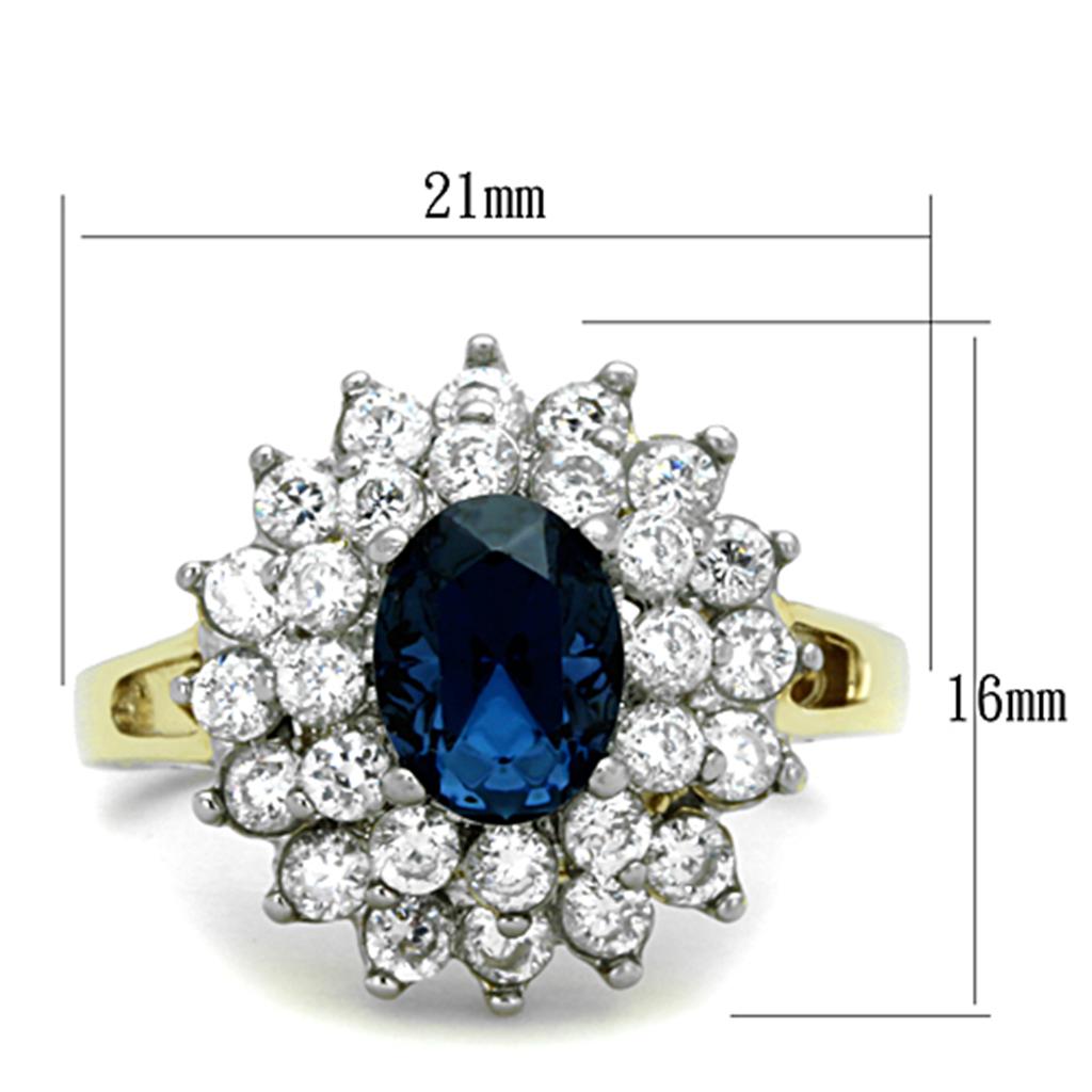 MATK1572 - Two-Tone IP Gold (Ion Plating) Stainless Steel Ring with Top Grade Crystal  in Montana