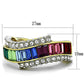 MATK1575 - Two-Tone IP Gold (Ion Plating) Stainless Steel Ring with Top Grade Crystal  in Multi Color