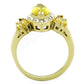 MATK1578 - IP Gold(Ion Plating) Stainless Steel Ring with Synthetic Synthetic Glass in Topaz