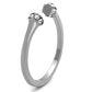 MATK1580 - High polished (no plating) Stainless Steel Ring with Top Grade Crystal  in Clear